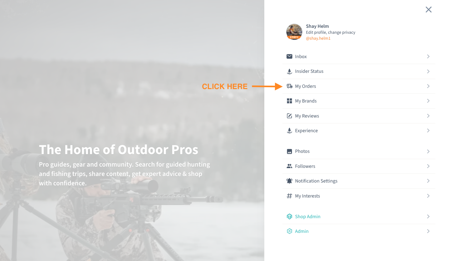 How do I find my order history? Guidefitter